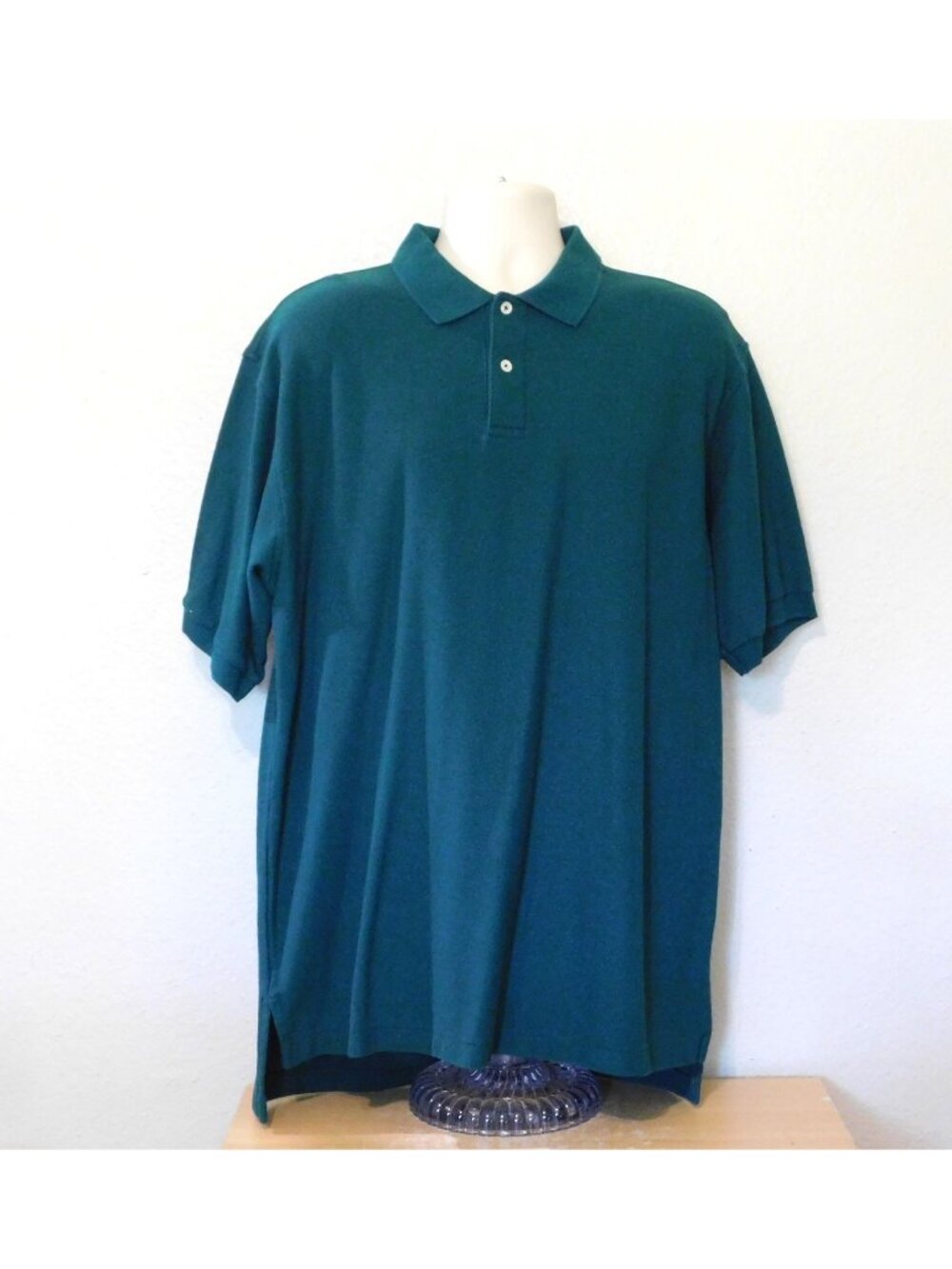 Izod Club Polo Shirt Mens XL Dark Green Short Sleeve 100% Cotton